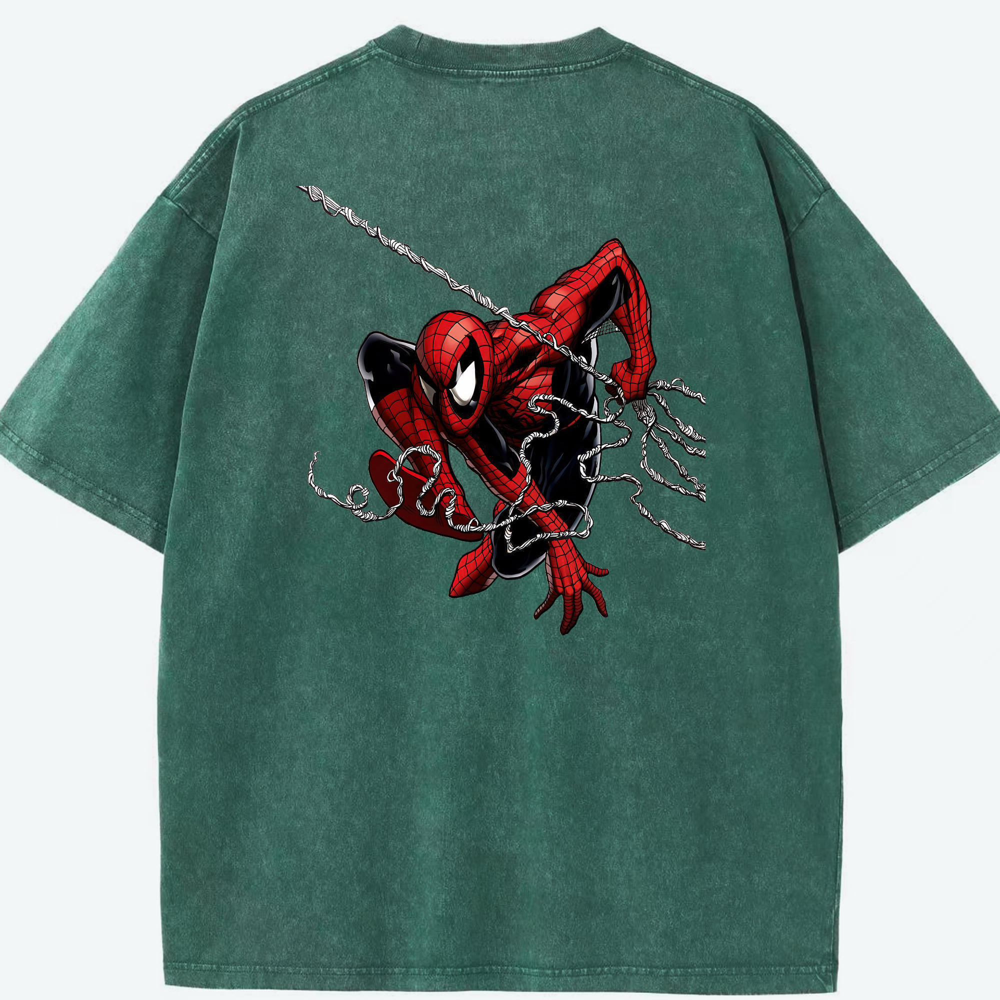 （画像用） Spider Man スパイダーマン 綿100% ヴィンテージ風 半袖Tシャツ（背面プリント）